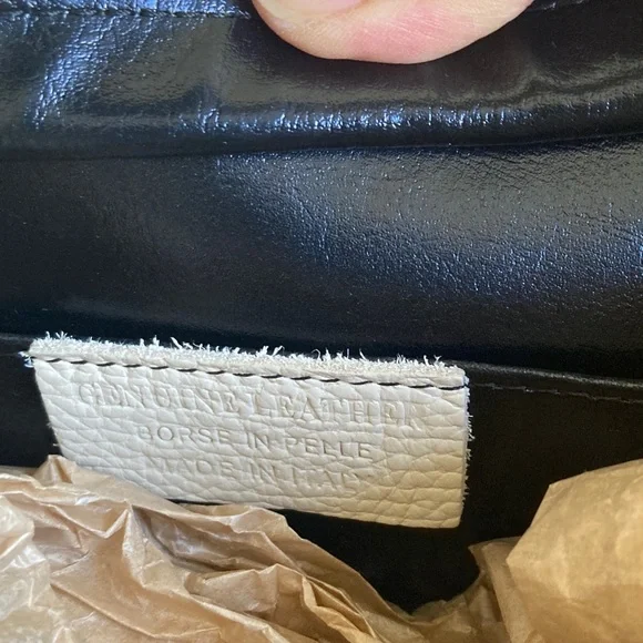 NWOT! Genuine Leather Hand Bag in Cream Color from my trip to Italy😍 - Picture 8 of 8